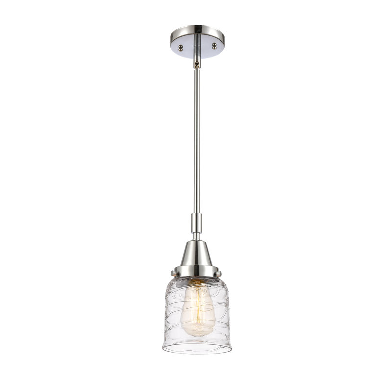 Luminaire suspendu en forme de cloche à 1 lumière Acrion, H 44,12 po x l 5 po x P 5 po, DEL, Chrome poli
