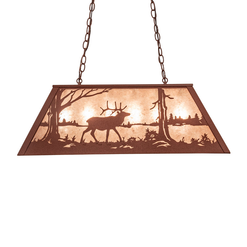 6 - Light Pendant, Rust, 44" H x 33" W x 17.25" D, Silver Mica
