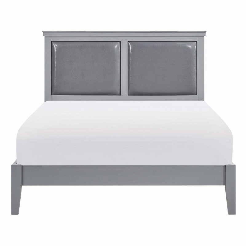 Lit à panneau classique 1pc, Grand, gris