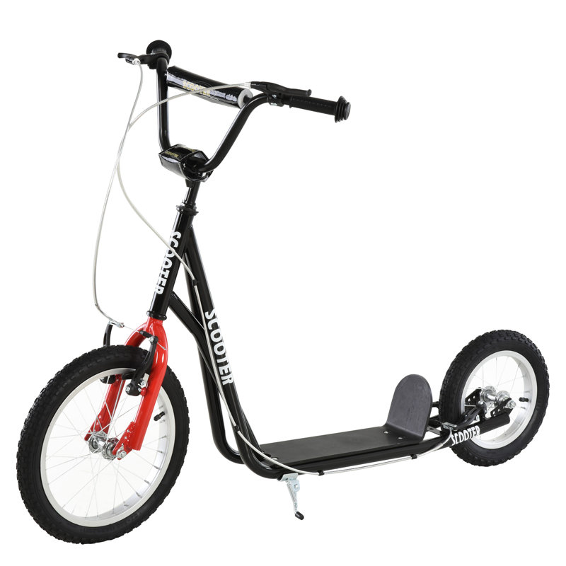 Adjustable Black Steel Frame Kick Scooter with Dual Brakes