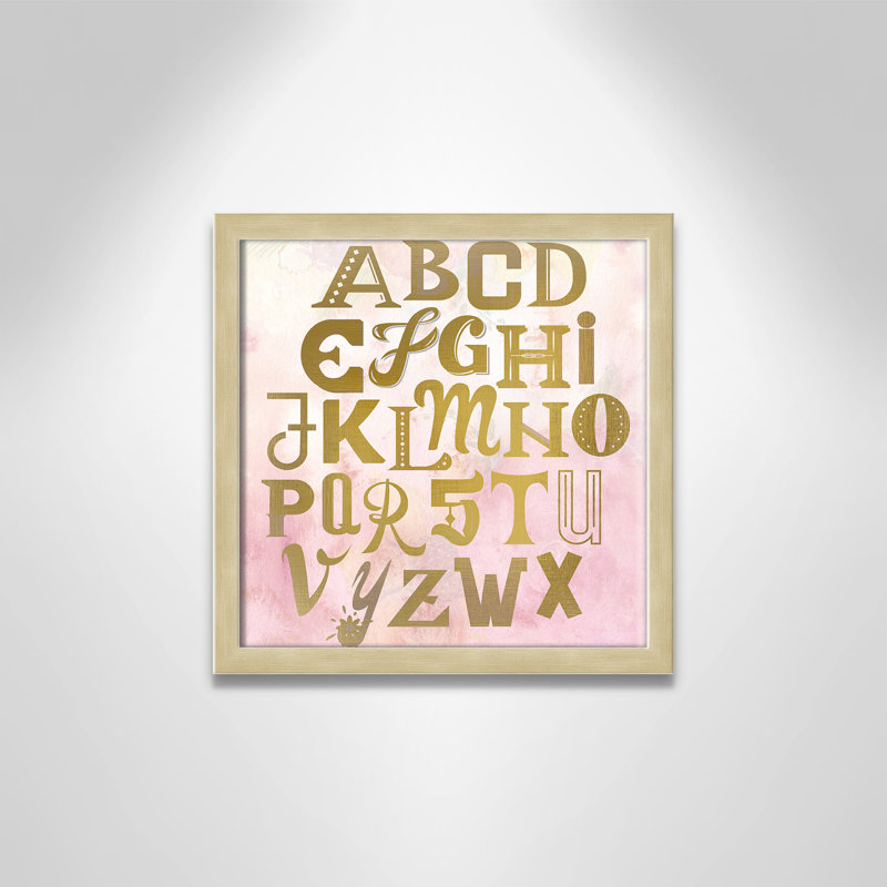 Abc Pink ', impression sur papier, Encadré de boîte champagne, H 12 po x l 12 po x P 1,18 po