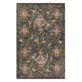 Rug & Kilim’S Armorial Tudor Style Rug In Black, With Beige, Blue And Gold Tones