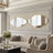 Modern Asymmetrical Wall Mirror Set of 2, Irregular Decorative Mirrors with Aluminum Alloy Frame, Contemporary Accent Mirrors for Bathroom Vanity, Bedroom, Living Room & Entryway-98127004-98127005