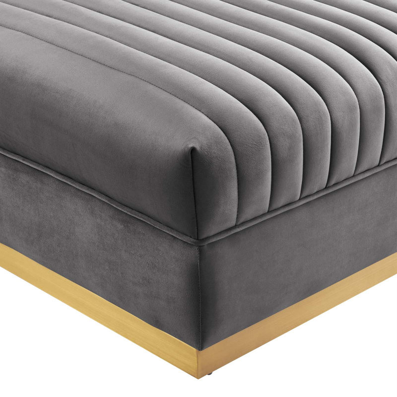 Canapé modulaire modulaire en velours Modway Sanguine, 100% polyester gris