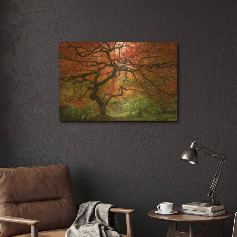  «Japon érable» par Jesse Estes, art mural en métal doré, 24 po x 16 po, 24 po x 16 po