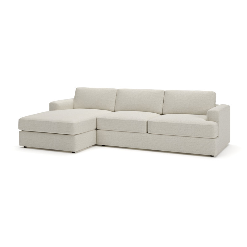 Cayden Sectional with Chaise, Left Hand Facing, Macarena Light Gray Canvas