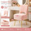 Tabouret de coiffeuse en molleton avec rangement Teddy-132157796-135110776