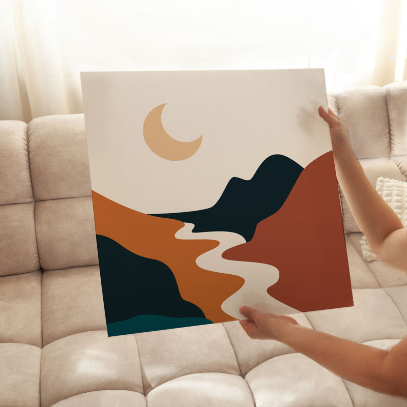 «Landscape and Nature Boho Moon Bohemian», reproduction d'art sans cadre, H 10 po x l 10 po