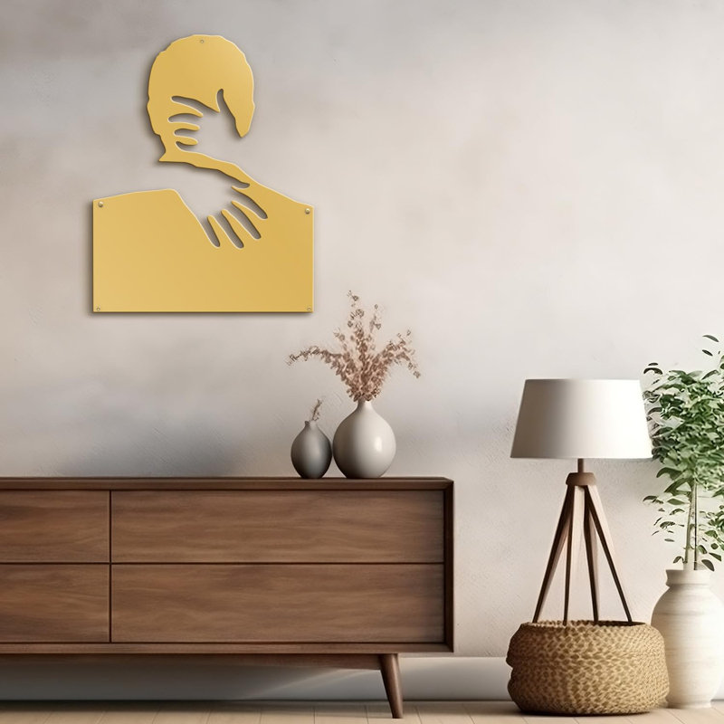 Décoration murale en métal, H 18 po x l 18 po x P 0,05 po, Or
