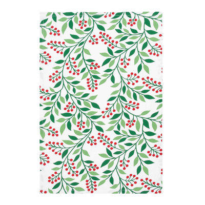Berry Botanical Festive Holiday Christmas Towel