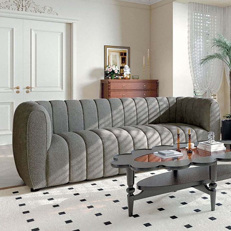 Canapé rembourré Javette, Gris anthracite, H 31,5 po x l 82,5 po x P 34,5 po