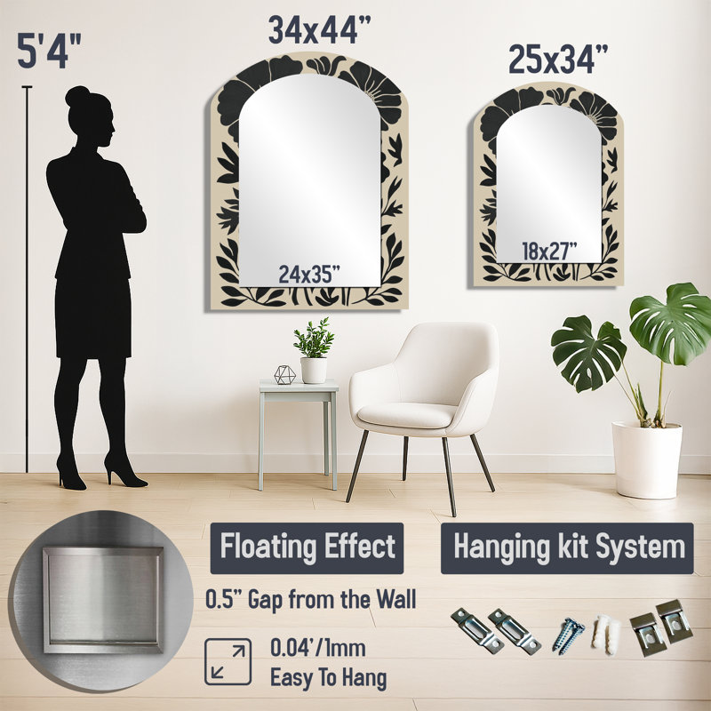 Miroir d'appoint Modern, 34" x 25"