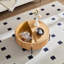 Table basse ronde avec rangement, table d'appoint moderne pour chambre, salon, bureau ou appartement-331688645
