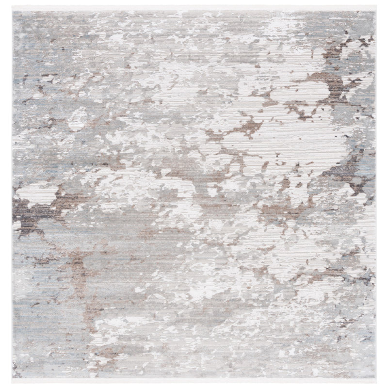 Tapis abstrait Platinum Performance, Carré 6 pi 7 po