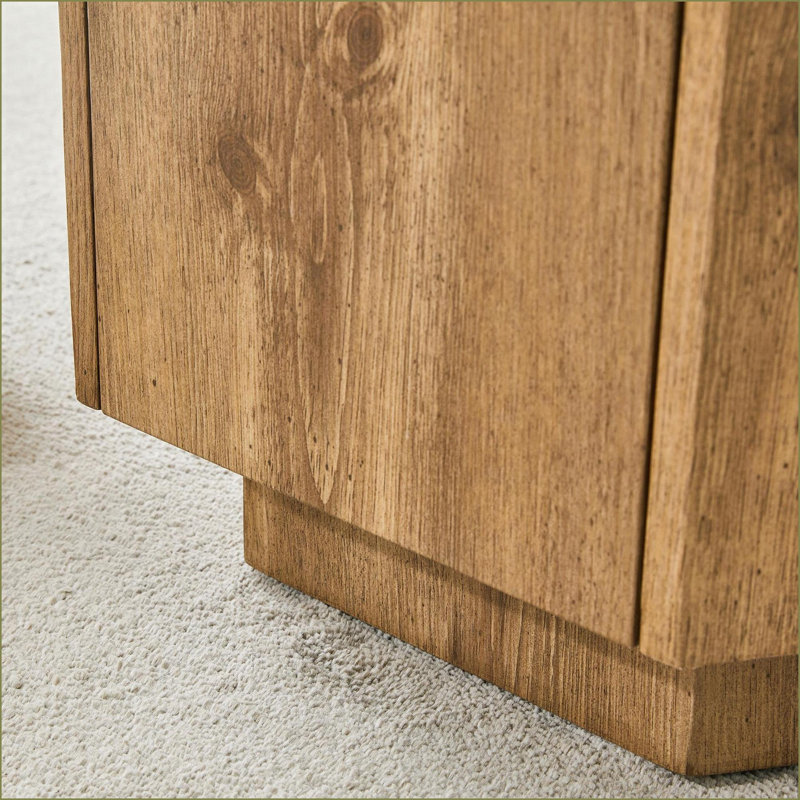 Table basse hexagonale en bois aggloméré aspect bois pour le salon avec tiroir, peu encombrante et organisée