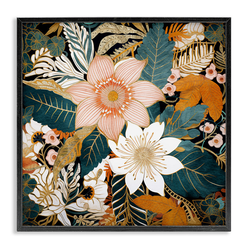 Art bohème à motif giclée par Sasha, H 12 po x l 12 po, Giclée encadrée noir minuit