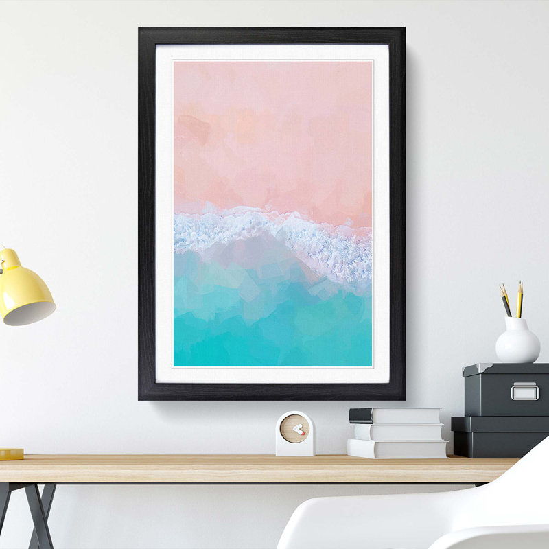 Beach in Hong Kong in Abstract - Picture Frame Graphic Art Print, Black Framed, 48cm H x 36cm W x 2cm D