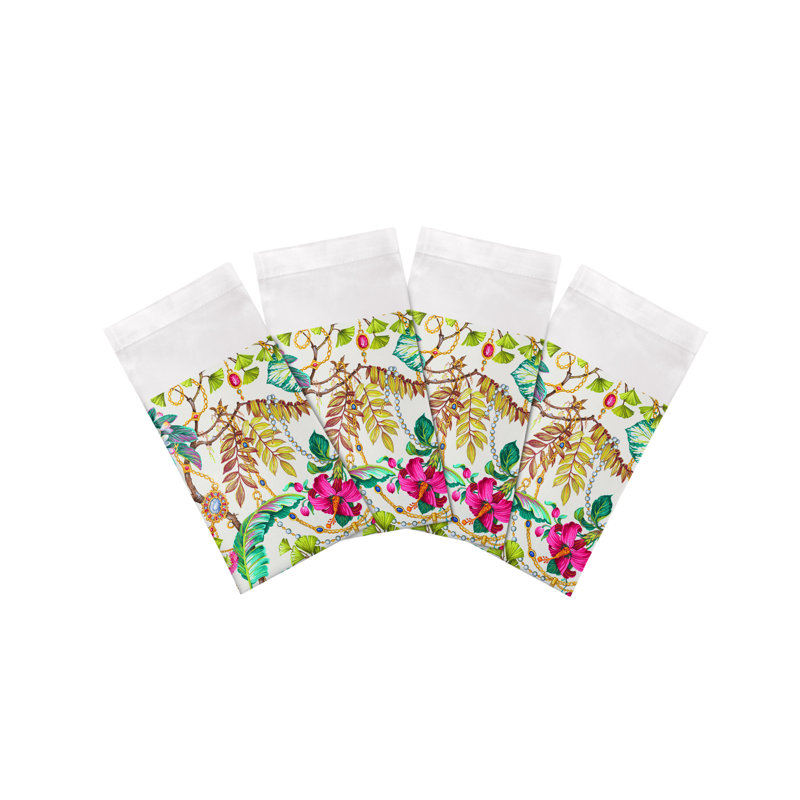 Plumeria Cotton Sateen Dinner Napkins, Natural