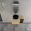 Meuble-lavabo mural avec lavabo d'art en céramique et armoire latérale-710099026
