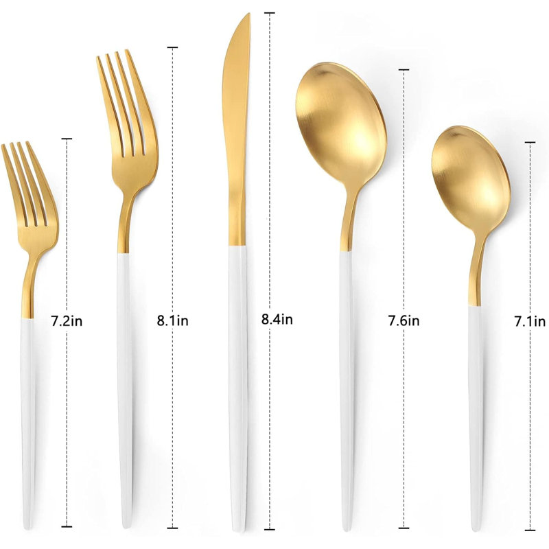 Ensemble de couverts 20 pièces, service de couverts en acier inoxydable pour 4 personnes, ensemble de couverts à finition satinée pour la maison et le restaurant, vaisselle allant au lave-vaisselle
