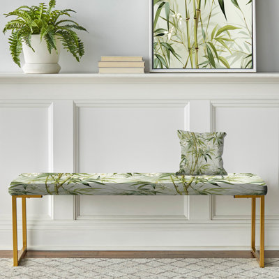  Japanese Upholstered Gold Bench