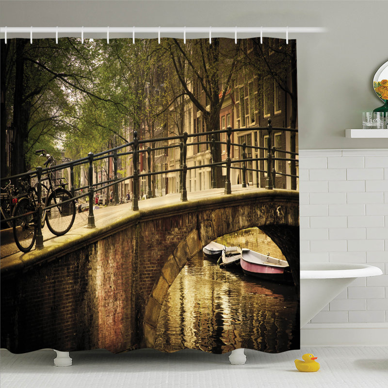 Ensemble de rideau de douche amour bridge canal Roloff, H 75 po x l 69 po