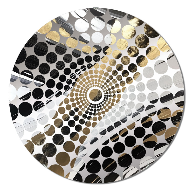 New Gold Balance III - Concentric Circles Decorative Mirror, 23.6" x 23.6"