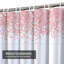 Rideau de douche rose orné de confettis roses et blancs avec 12 crochets-1297288382
