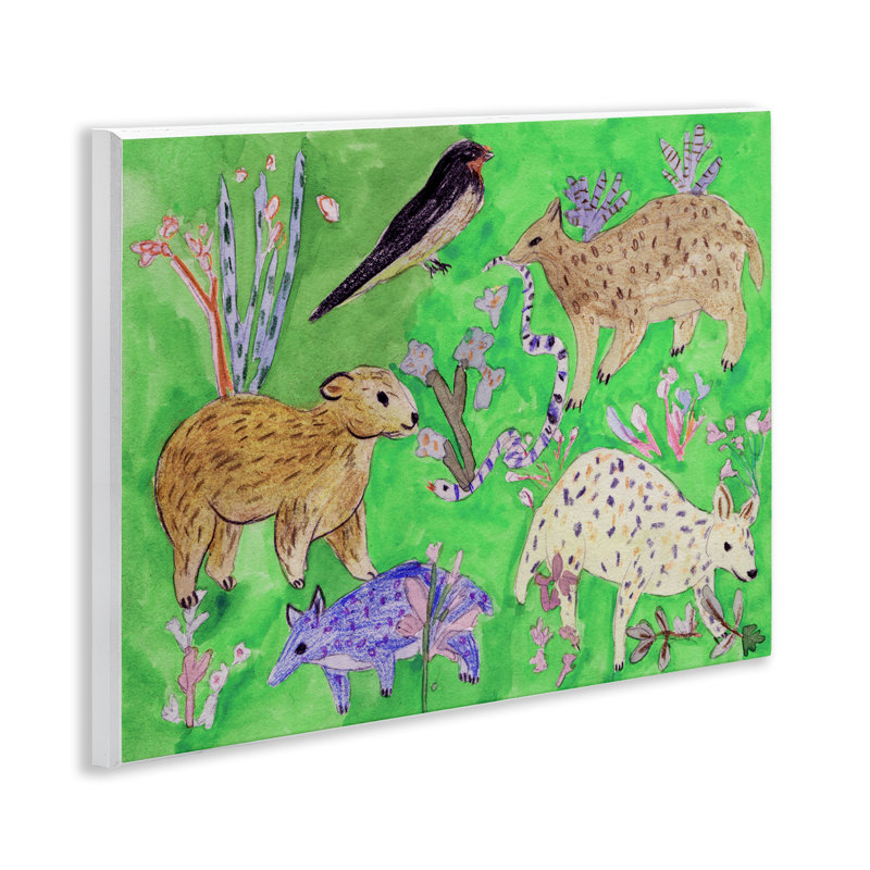 Plaque murale Quirky Meadow Animals, design par Melissa Wang