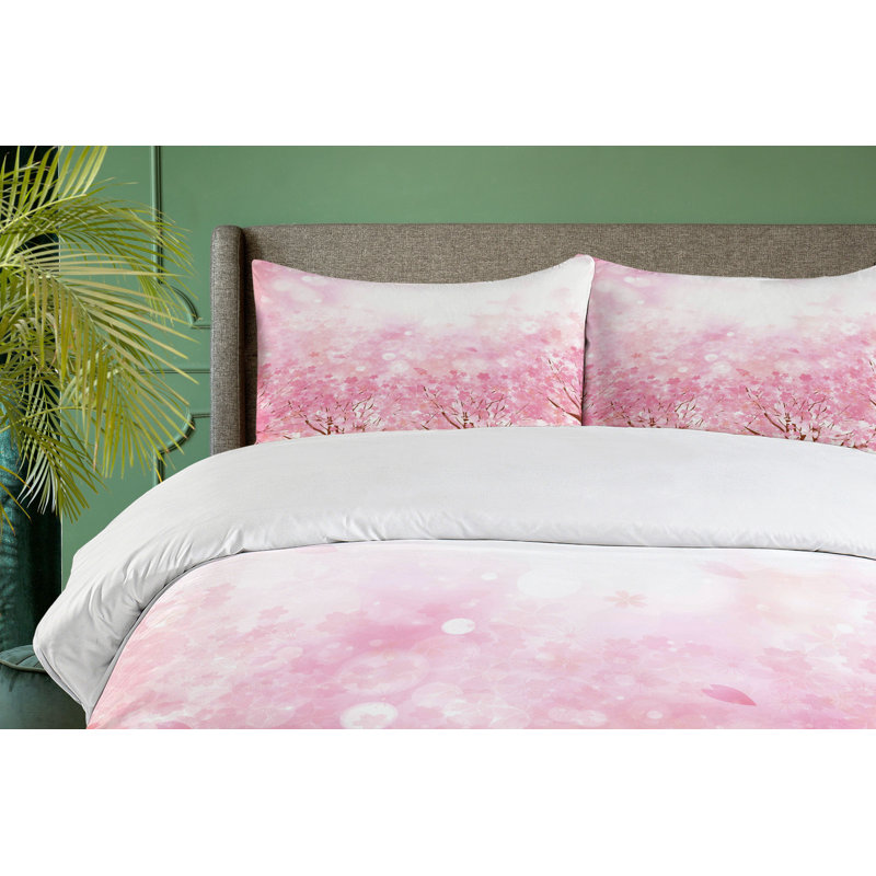 Modern & Contemporary Polyester Floral Duvet Cover, Twin Duvet Cover + 1 Pillow Sham