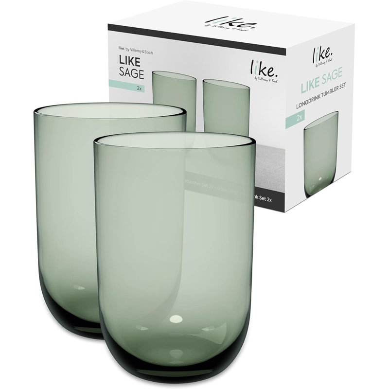 Villeroy & Boch Like Sage Highball/Tumbler Pair