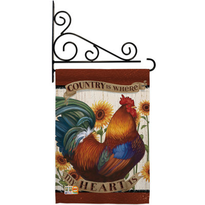 Ensemble de drapeaux de jardin en métal à fansy décoratif de style champêtre gs110115-bo-03