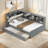 Daybed With Trundle, Storage Shelves, Upholstery Headboard And Rotatable Storage Board-751595146-751595149