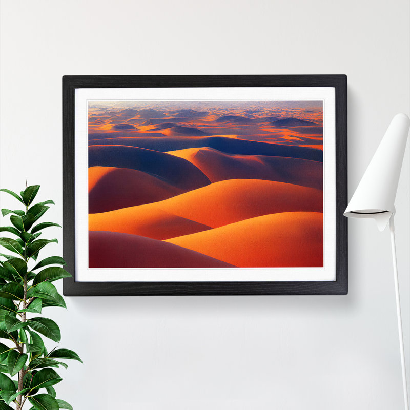 Watercolour Desert Vol.3 1 Piece Single Picture Frame Wall Art, 34cm H x 46cm W x 2cm D, Black