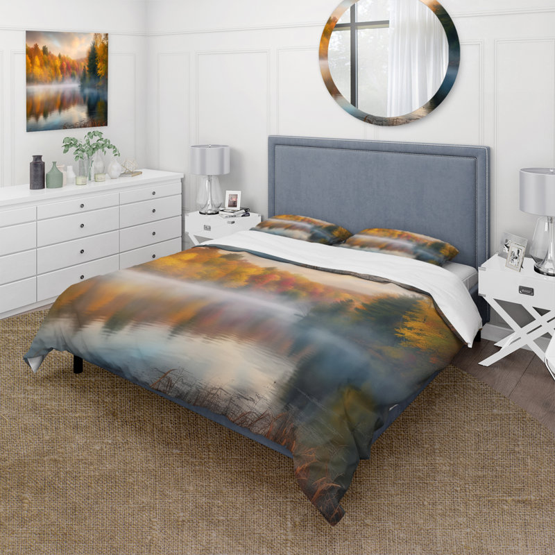 Ensemble de housse de couette en microfibre / polyester Misty Lake II Bedding