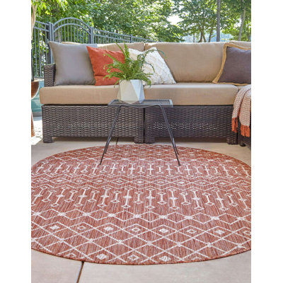 Tapis rouge rouille intérieur / extérieur Julieta