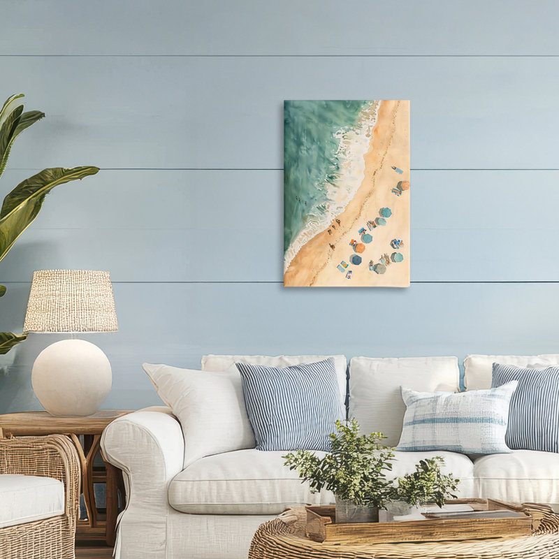 Toile Casual Perspectives de plage aérienne, design par LSR Design Studio, H 30 po x l 20 po