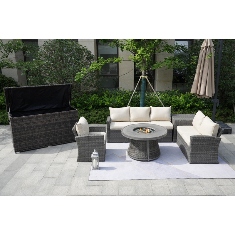 Areefa 6 - Person Patio Conversation Set with Cushions