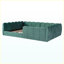 Lit tapissier en velours vert citrouille