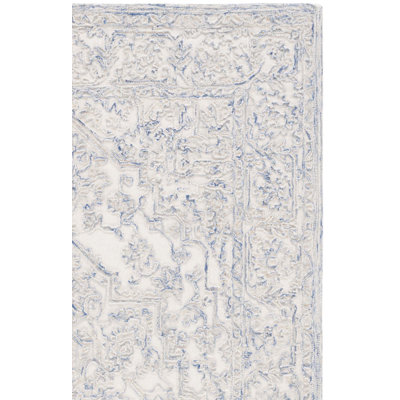 Tapis oriental en laine indienne touffeté à la main à motif de pochette MSR Trace Martha Stewart