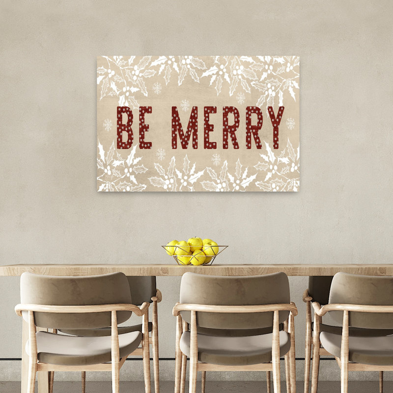 «Be Merry», art contemporain hivernal, H 36 po x l 24 po