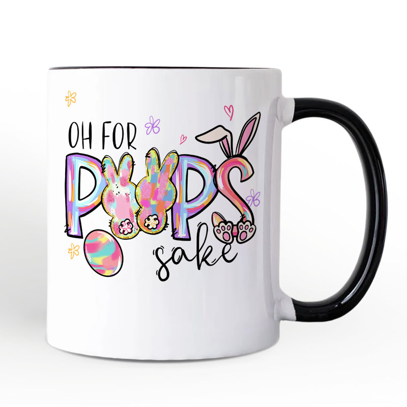 Oh For Peeps Sake Mug, Funny Easter Bunny Spring Gift with Custom Name