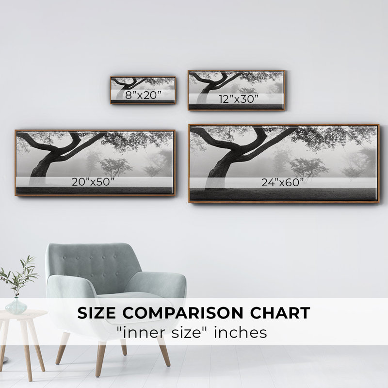 Into the Mist- Framed Canvas, 12" H x 30" W