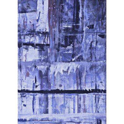 Tapis abstrait bleu / blanc
