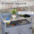 Outdoor Potting Bench, Wooden Potting Table with Storage Cabinet, Aluminum Tabletop, Rubber Wheels for Backyard, Patio, Balcony, Gray