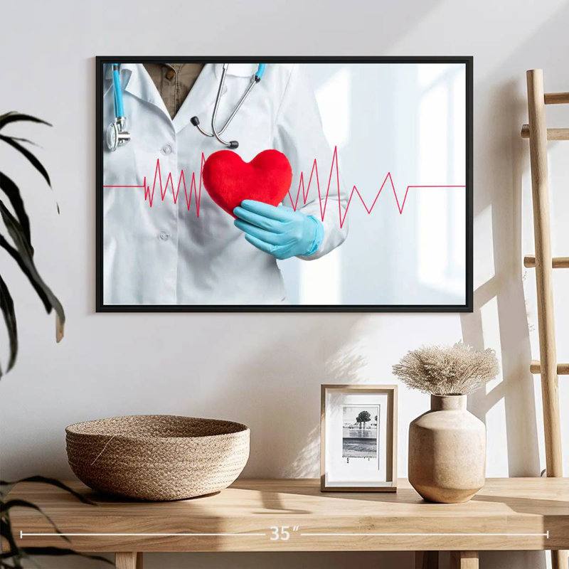 Soins médicaux pour cardiologue, 25 po x 17 po, Cadre flottant noir