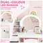 AIYAPLAY Kids Dressing Table with Mirror and Stool Ages 3-8 Years White