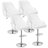 Set of 4 Bar Stools Adjustable Swivel Faux Leather Bar Chairs, Upholstered Counter Height with High Backrest Stool for Kitchen Island, White-2037790070