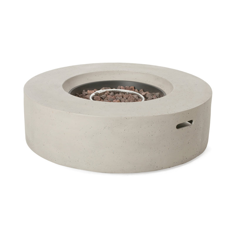 Modern 50,000 Fire Pit, Concrete, Grey - Elegant Look Concrete , Flame Stabilizer