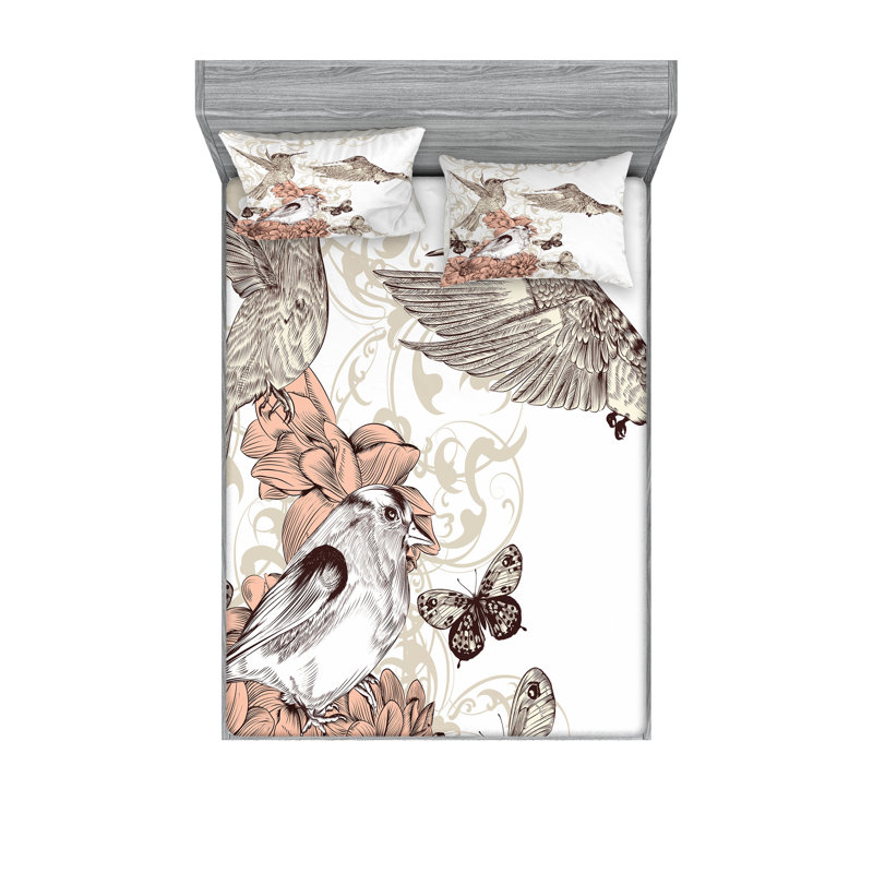 Drap-housse et coussin décoratif Ambesonne, brun clair, Ensemble de draps pour très grand lit californien